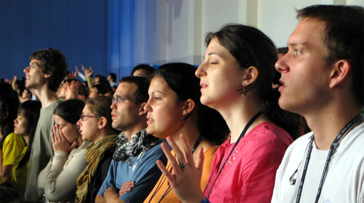 People Praising God at a Church